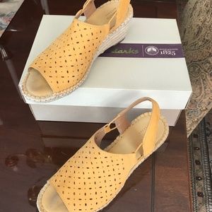 Clarks Suede Wedge Sandals